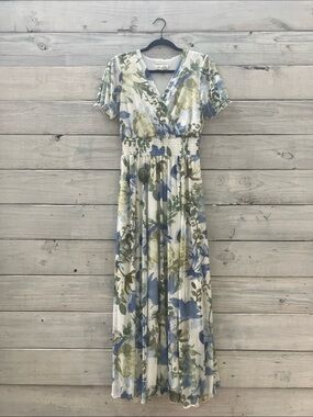 Kate and Lily Floral Maci Dress Summer able Green Small Modest Feminine